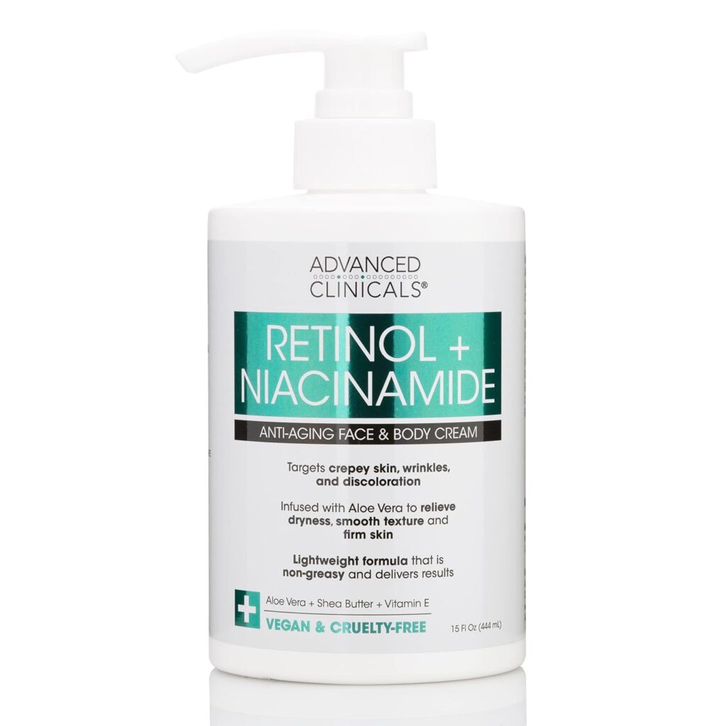 Advanced Clinicals Retinol Body Lotion, Firming  Anti-Aging Moisturizer for Crepey Skin, 15 Oz