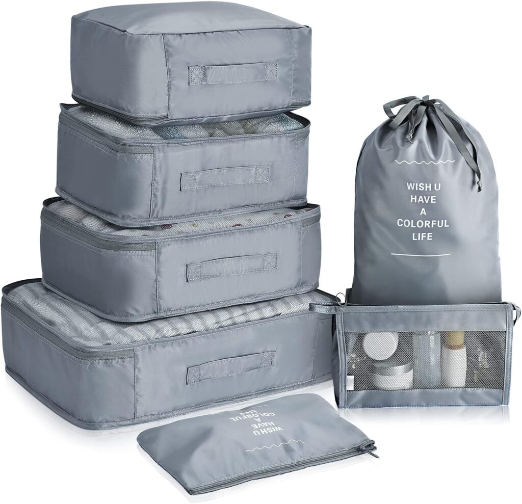 Packing Cubes, Travel Luggage Packing Organizers Set With Toiletry Bag