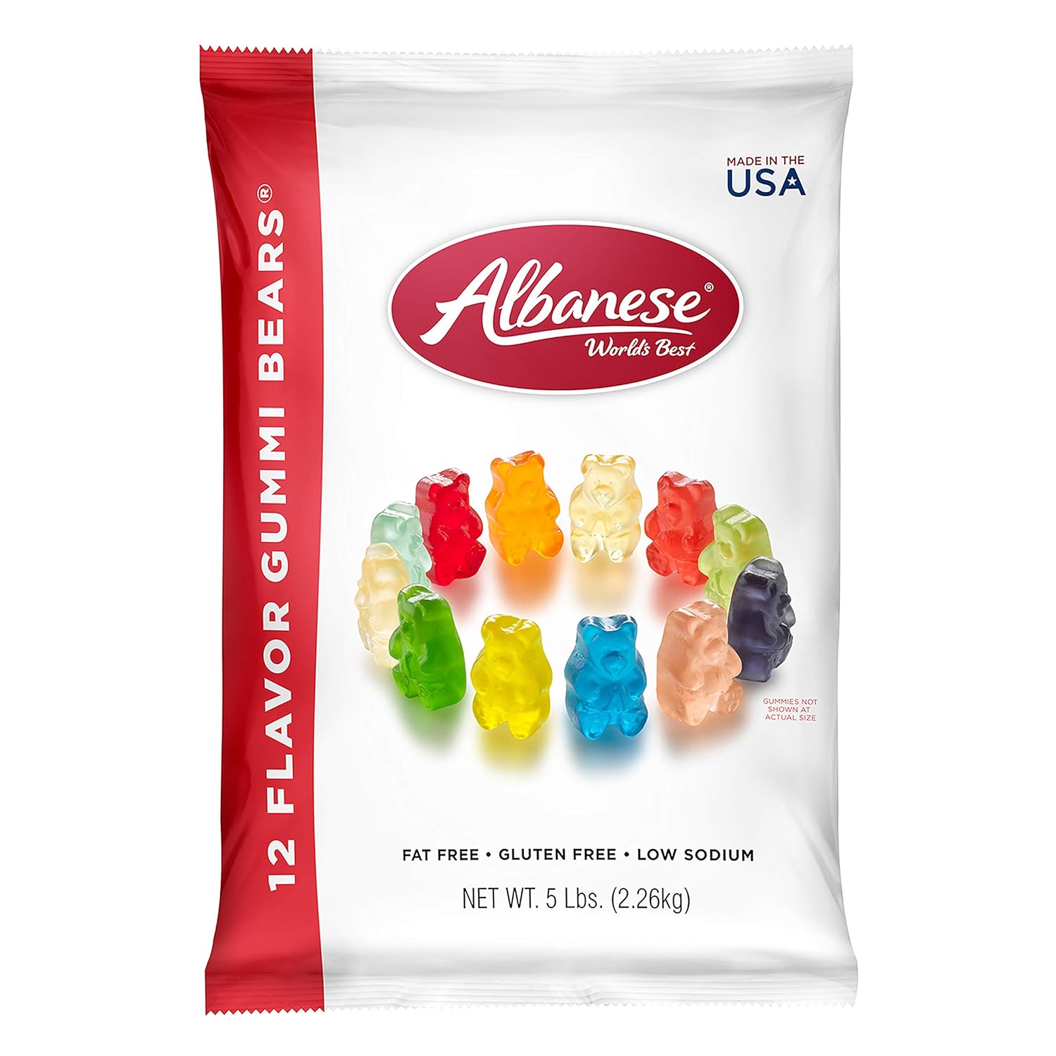 Albanese Worlds Best 12 Flavor Gummi Bears, 5Lbs Of Candy