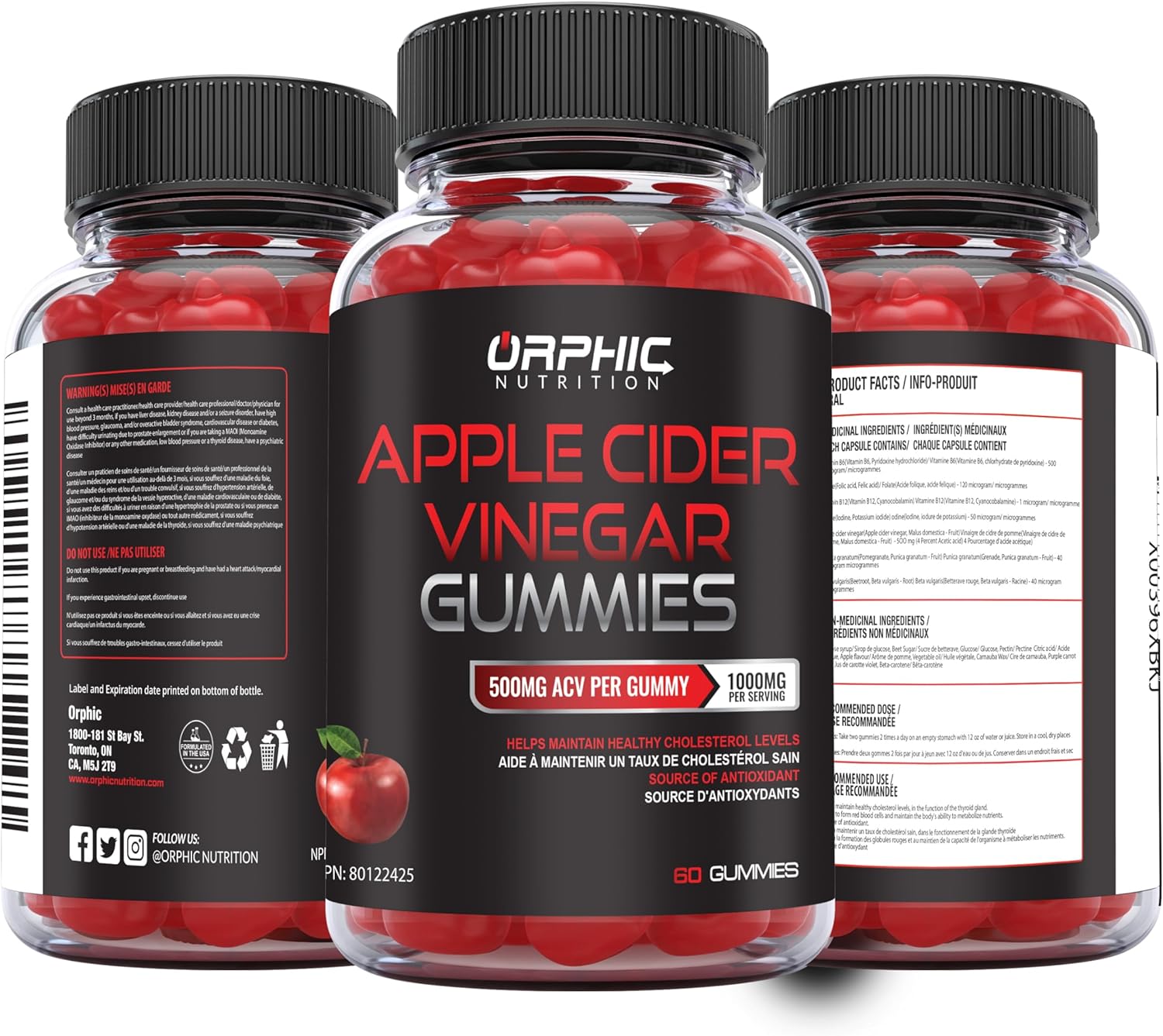 Apple Cider Vinegar Gummies With Mother- 1000Mg - Supplement Formulated To Support Weight Loss Efforts  Gut Health* - Supports Digestion, Detox  Cleansing* - Acv W/Vit B12 (60 Gummies)