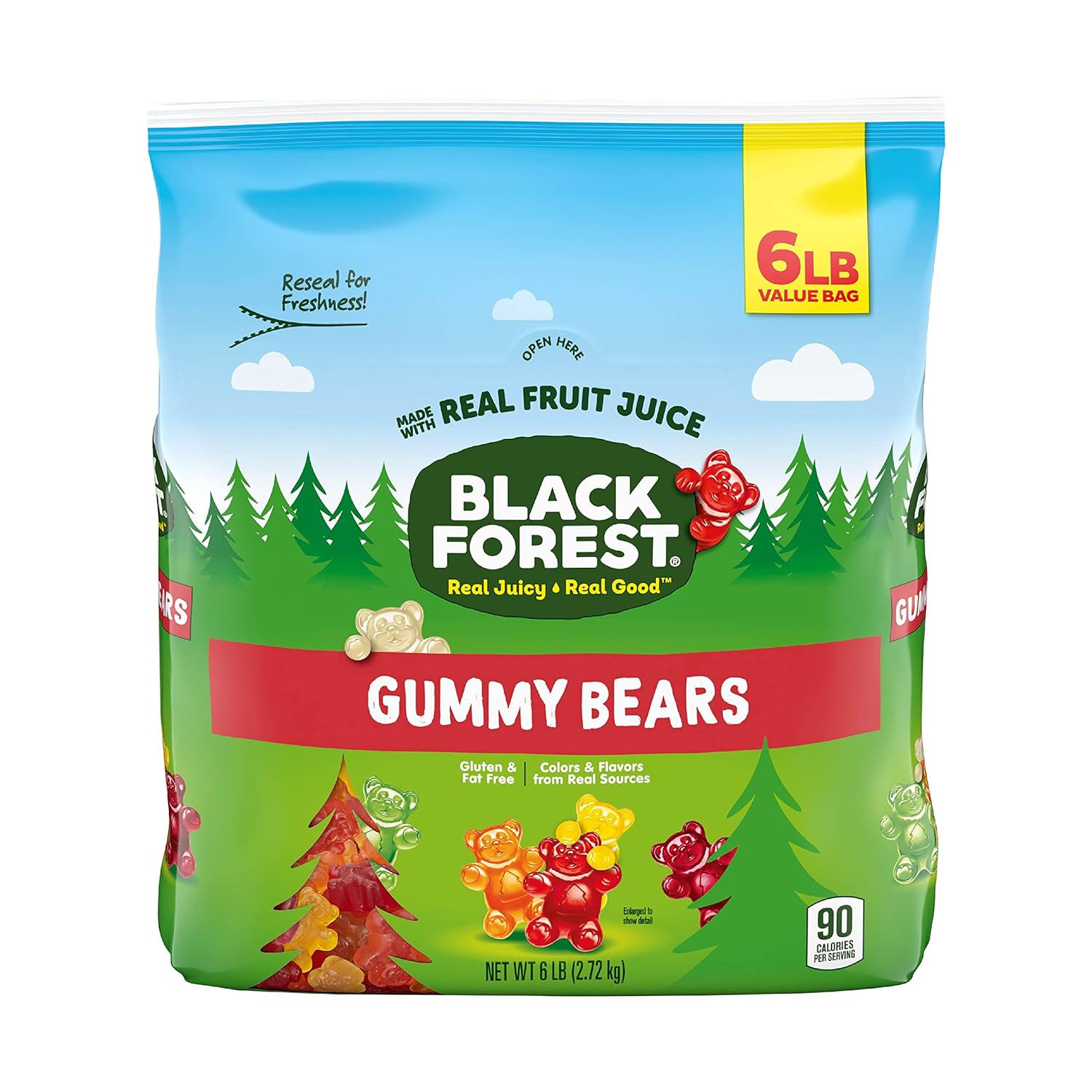 Black Forest Gummy Bears Candy, 6 Pound Bulk Bag