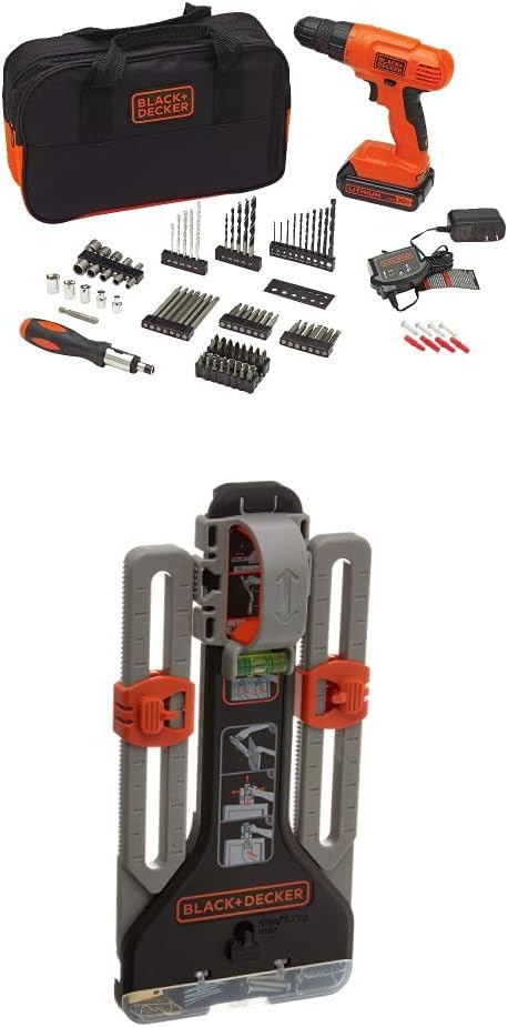 Black+Decker 20V Max* Powerconnect Cordless Drill Kit + 100 Pc. Kit (Bdc120Va100), Orange