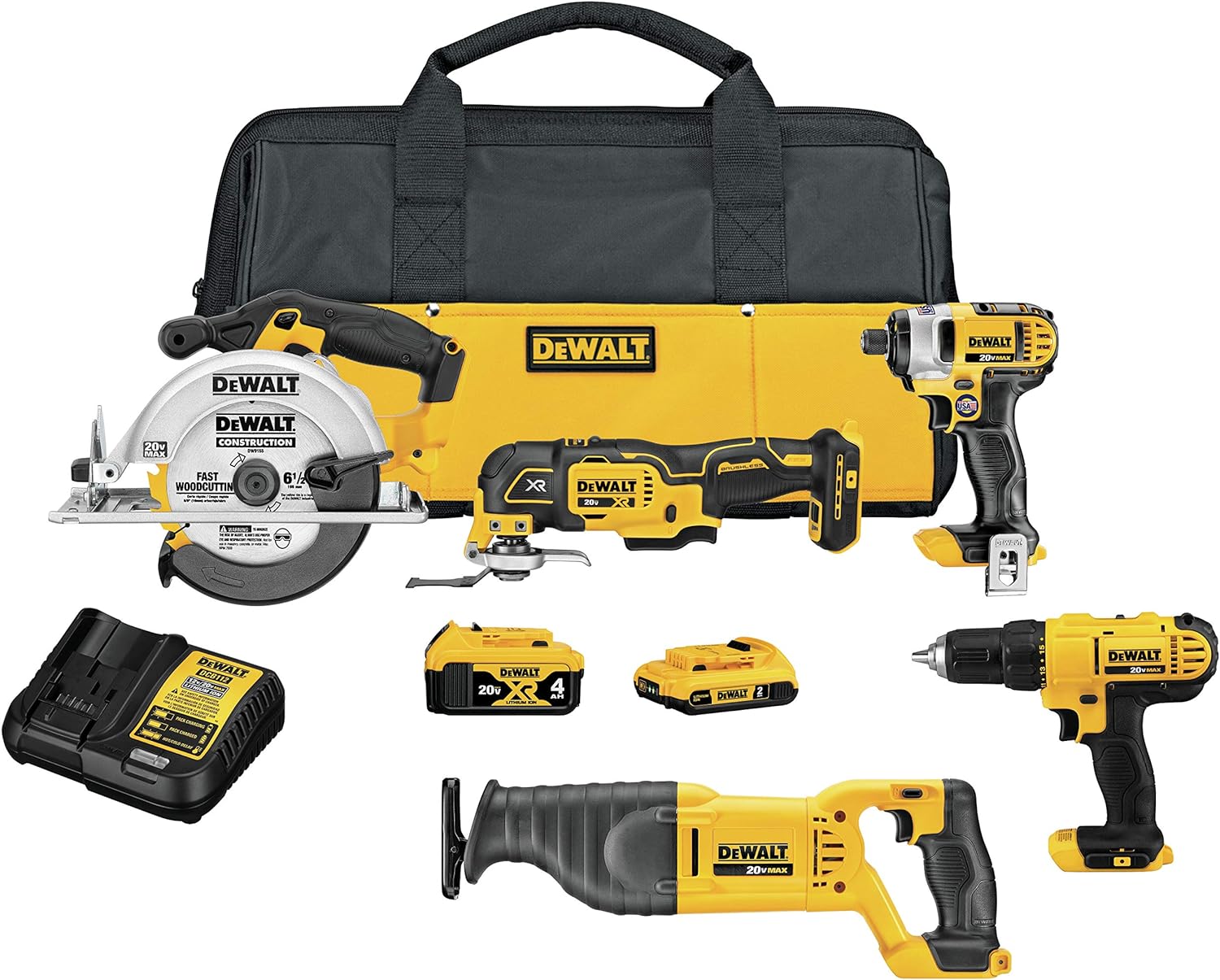 Dewalt 20V Max Power Tool Combo Kit, 5-Tool Cordless Power Tool Set With Battery And Charger (Dck551D1M1)