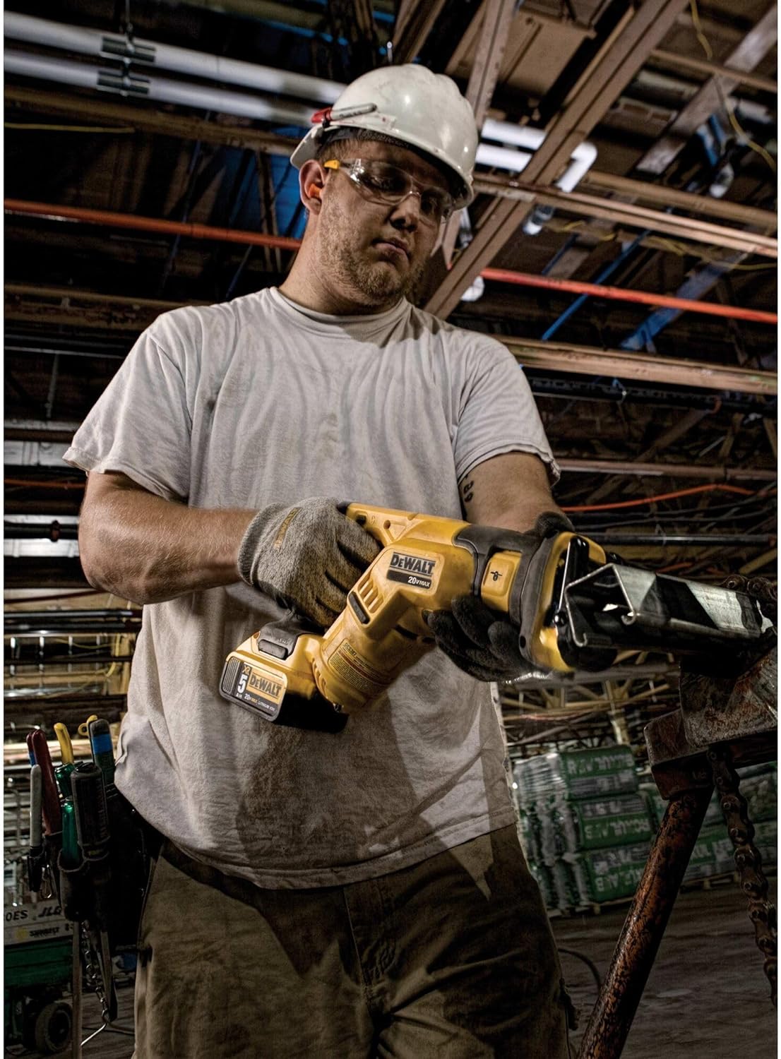 Dewalt 20V Max Reciprocating Saw, 3,000 Strokes Per Minute, Variable Speed Trigger, Bare Tool Only (Dcs380B), Black/Clear