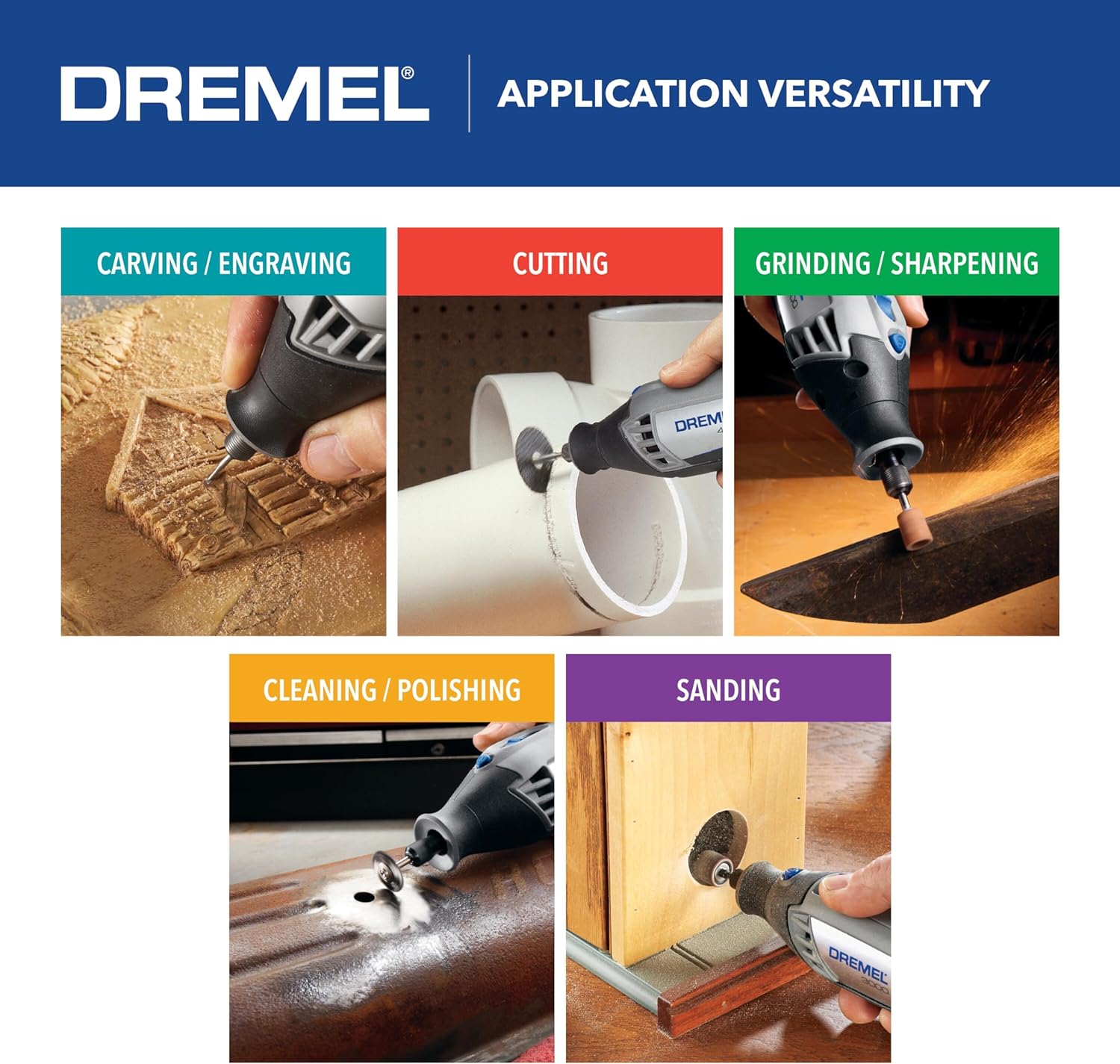 Dremel 4000-2/30 Variable Speed Rotary Tool Kit - Engraver, Polisher, And Sander- Perfect For Cutting, Detail Sanding, Engraving, Wood Carving, And Polishing- 2 Attachments  30 Accessories