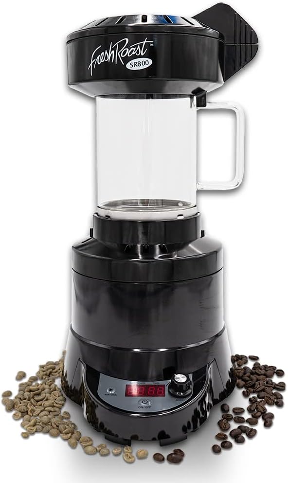 Fresh Roast Sr800 Automatic Coffee Bean Roaster - Roast Coffee At Home - Variable Heat Settings - Convection Fan Control - Digital Status Display - Speed Roasting System - The Freshest Roast On Earth