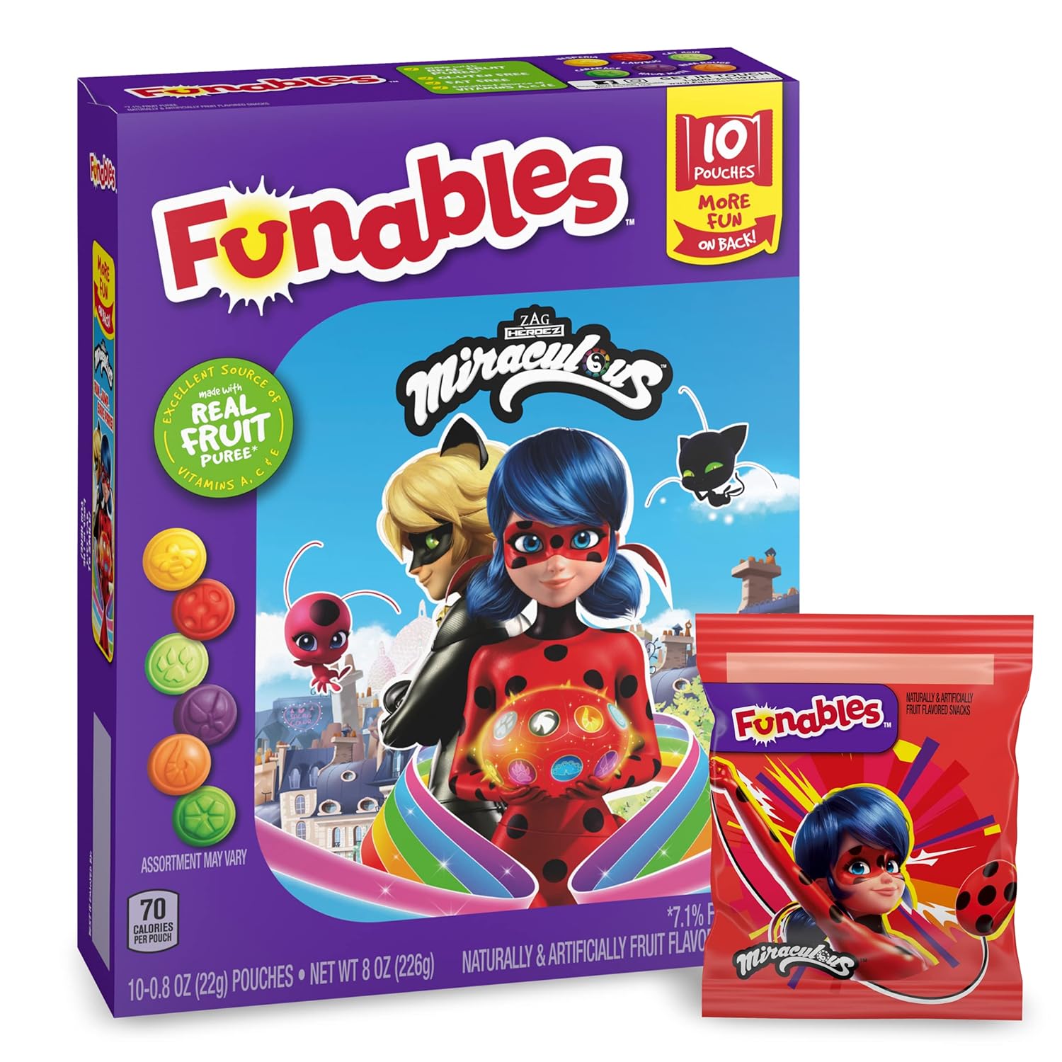 Funables Fruity Snacks, Mixed Berry Fruit Flavored Snacks, Pack Of 40 0.8 Ounce Pouches