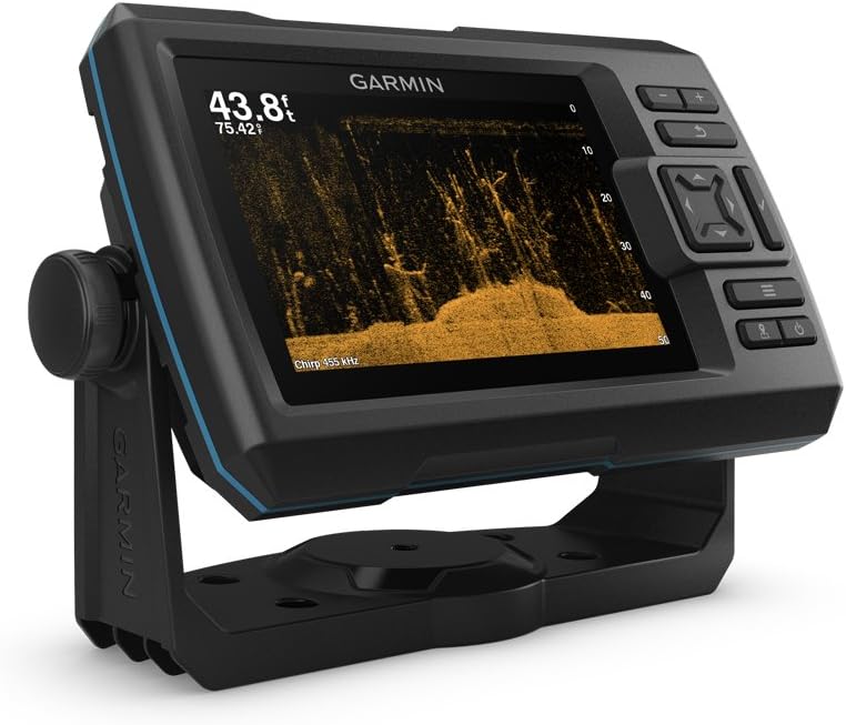 Garmin 010-01872-00 Striker 5Cv With Transducer, 5 Gps Fishfinder, Chirp Traditional And Clearvu Scanning Sonar Transducer, Built In Quickdraw Contours Mapping Software