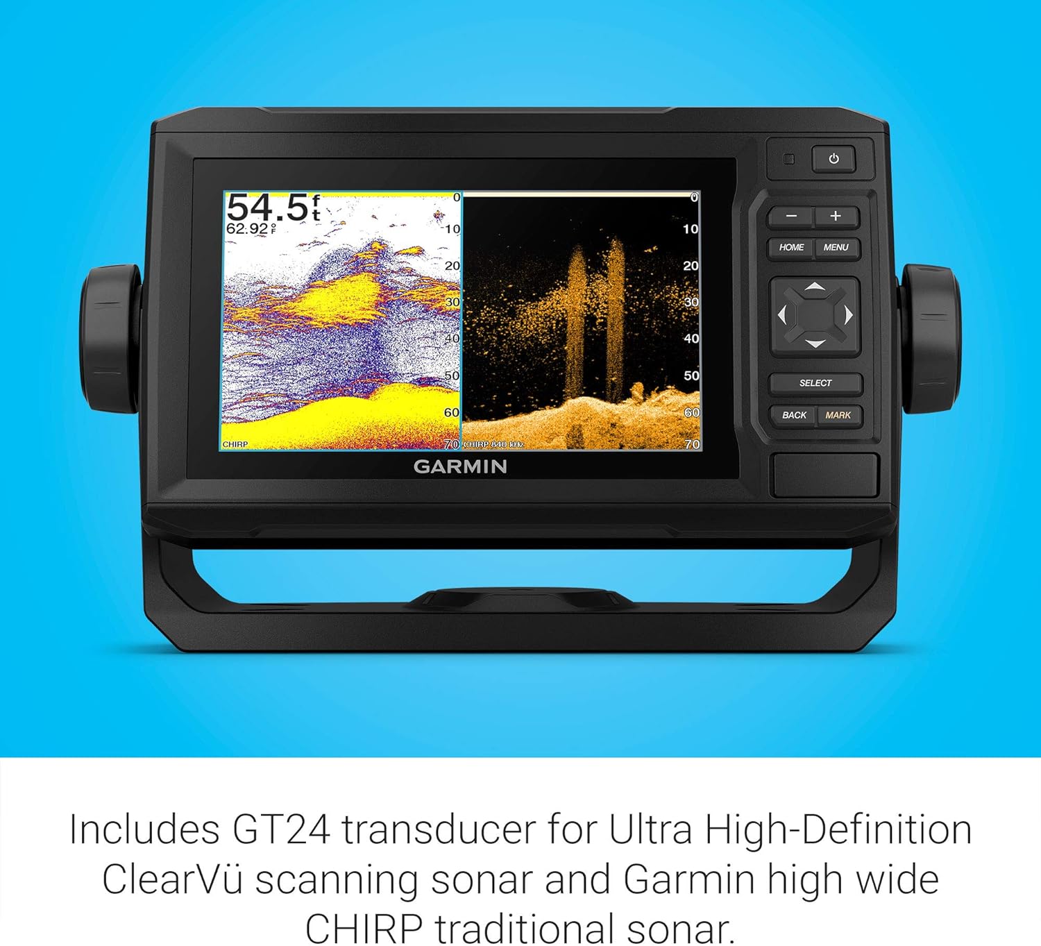 Garmin Echomap Uhd 63Cv, Keyed Chartplotter With U.s. Lakevü G3 And Gt24Uhd-Tm Transducer