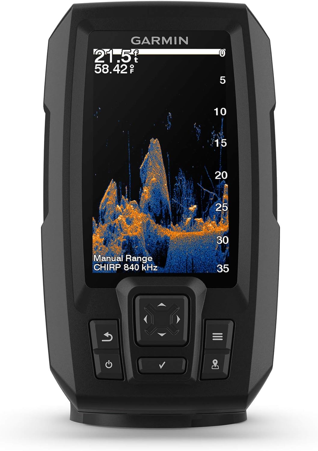 Garmin Striker Vivid 5Cv, Easy-To-Use 5-Inch Color Fishfinder And Sonar Transducer, Vivid Scanning Sonar Color Palettes (010-02551-00)