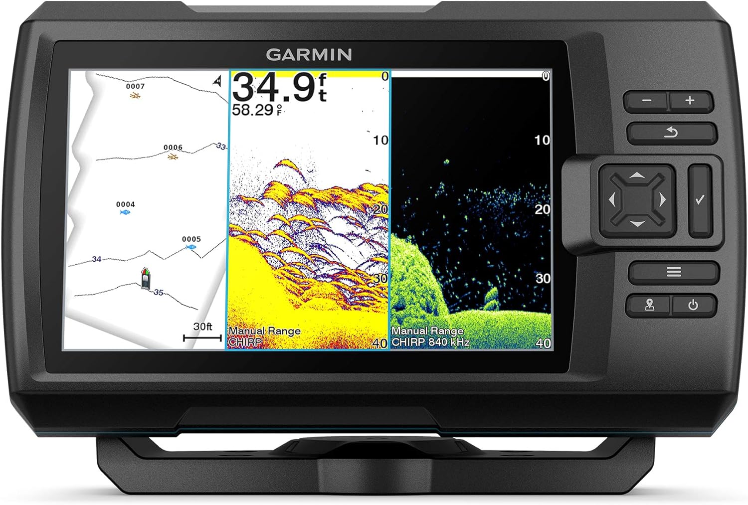 Garmin Striker Vivid 7Cv, Easy-To-Use 7-Inch Color Fishfinder And Sonar Transducer, Vivid Scanning Sonar Color Palettes (010-02552-00)