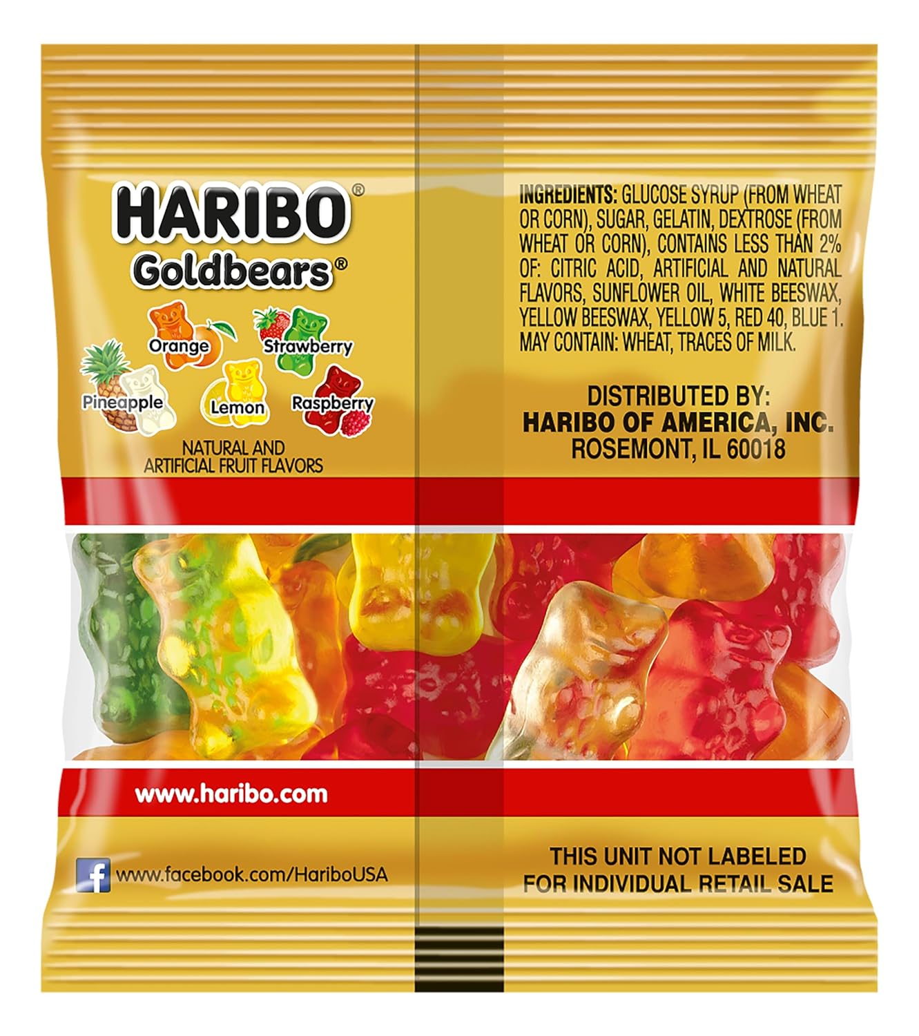 Haribo Gold Bears, 22.8 Oz, Tub Of 54 Packs