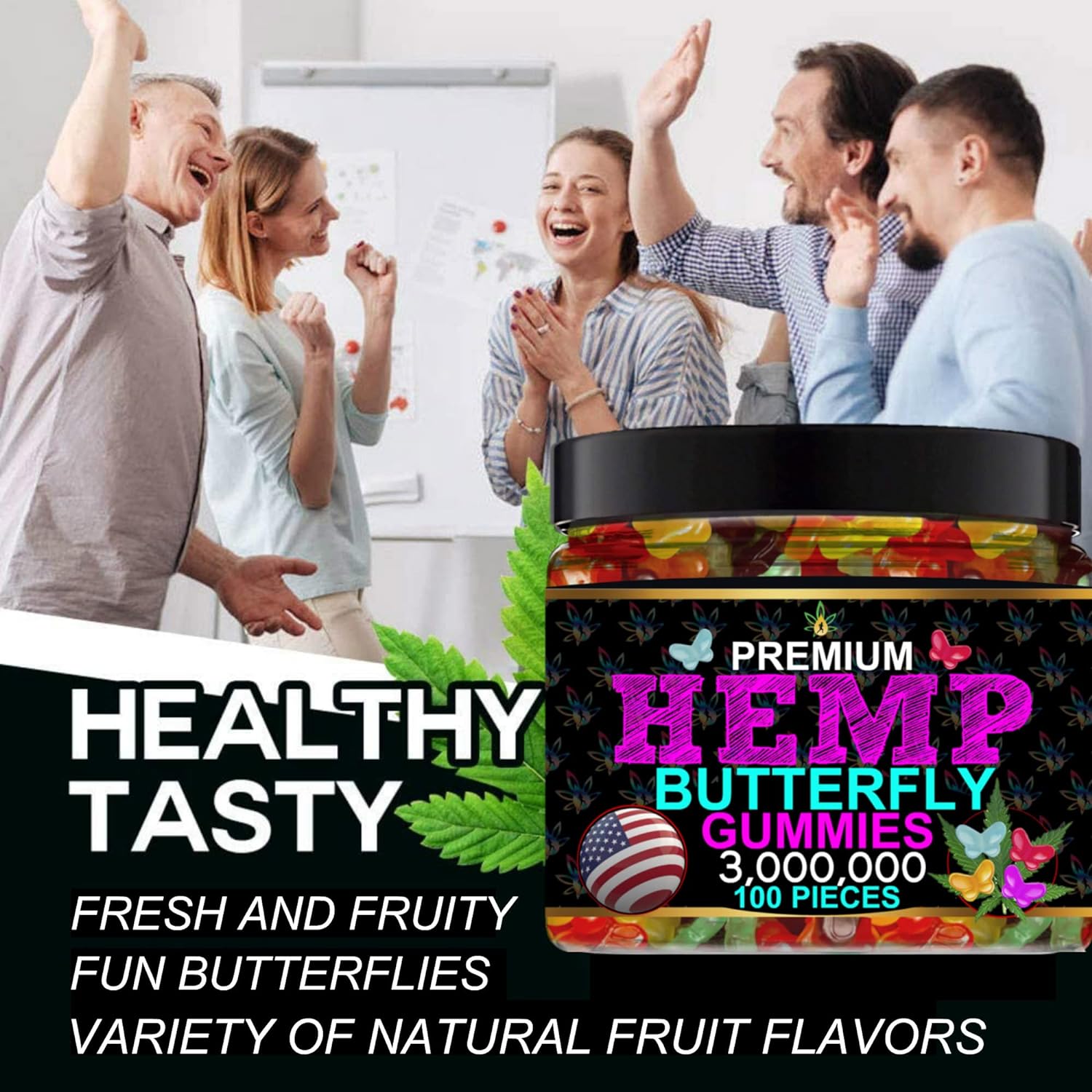 Healthergize Hemp Gummies-Great For Sleep, Joints, Relax, Calm, Muscles, Discomfort, Skin-Hemp Gummy Bears Peace And Relaxation-Variety Fruity Flavors-Natural Hemp Edibles Bears-Made In Usa-90 Bears