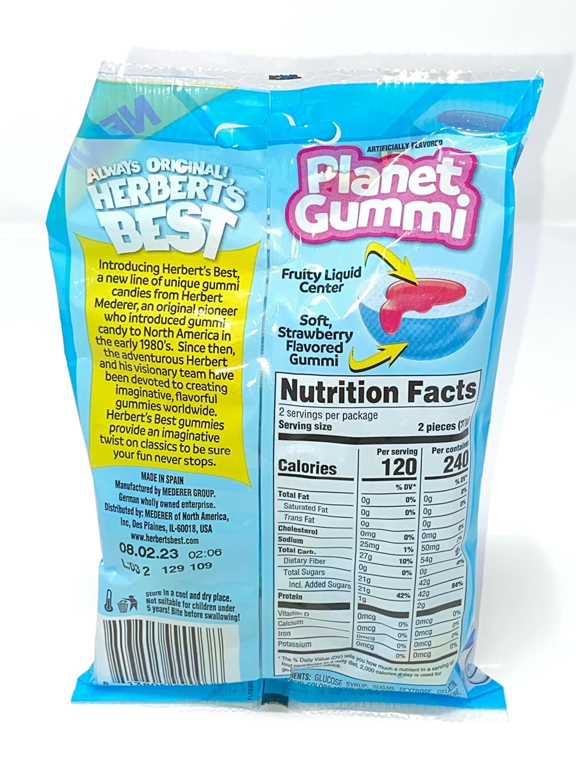 Herberts Best Strawberry Planet Gummi Candy, 4 Pieces, 37G