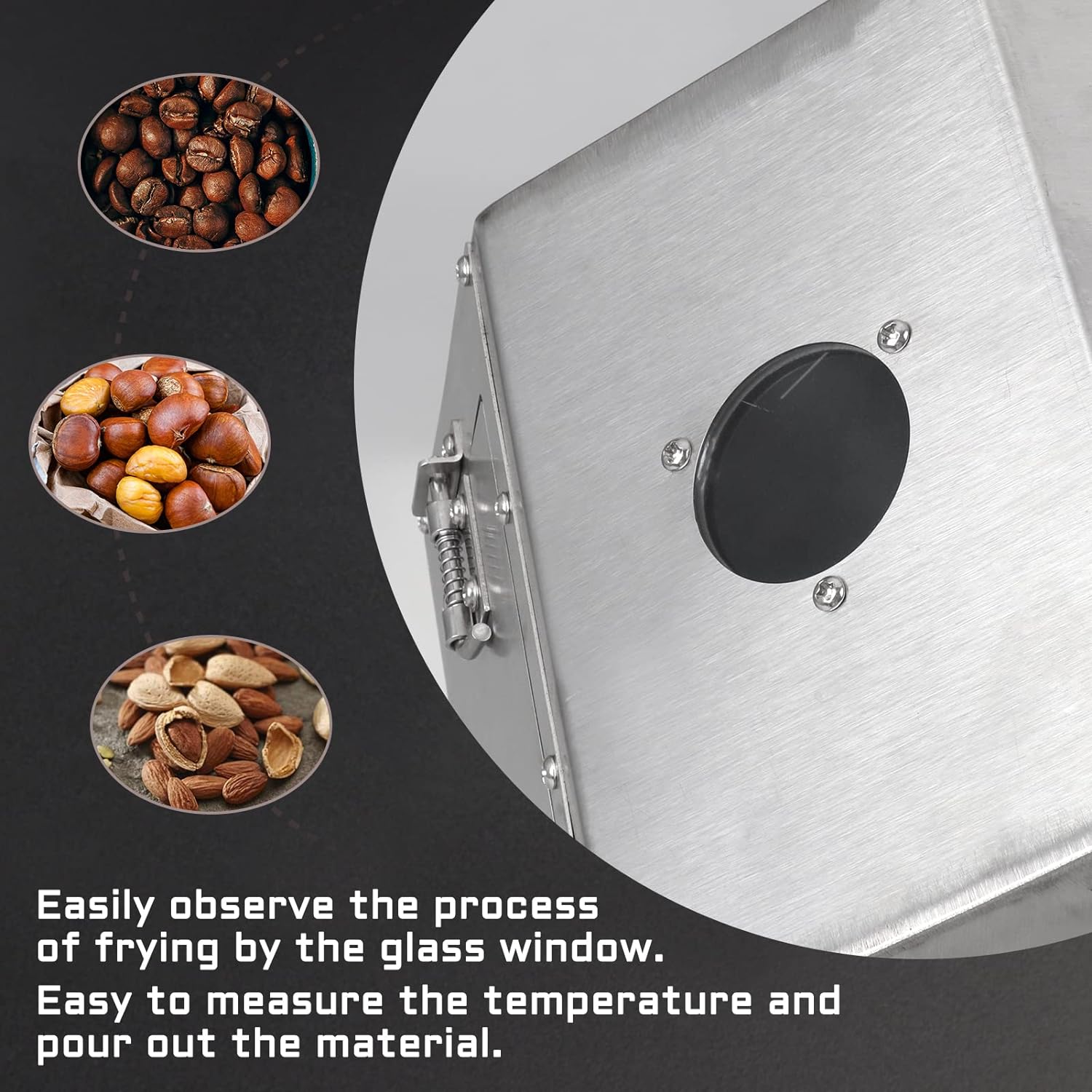 Iczw Electric Coffee Bean Roaster Gas Coffee Bean Baker Drum Type Stainless Steel For Home And Commercial Use 14.5L