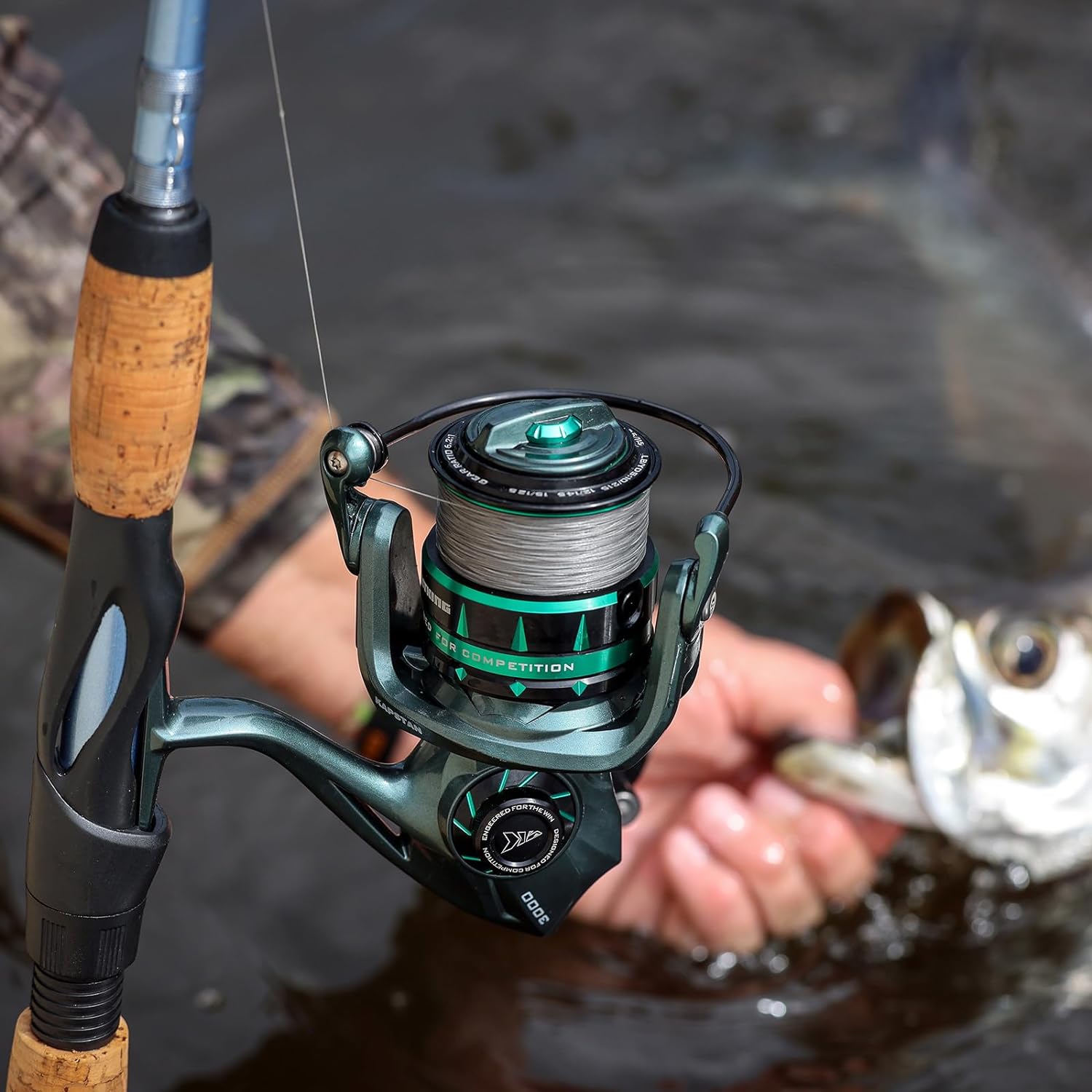 Kastking Kapstan Elite Saltwater Spinning Reel - Ipx6 100% Waterproof – Up To 55Lbs Max Drag Big Game Fishing Reel - Cnc Aluminum Body - Power Handle, 6+1+1 Corrosion-Resistance Bearing System