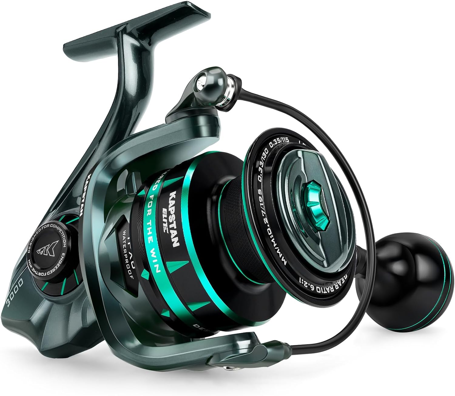 Kastking Kapstan Elite Saltwater Spinning Reel - Ipx6 100% Waterproof – Up To 55Lbs Max Drag Big Game Fishing Reel - Cnc Aluminum Body - Power Handle, 6+1+1 Corrosion-Resistance Bearing System