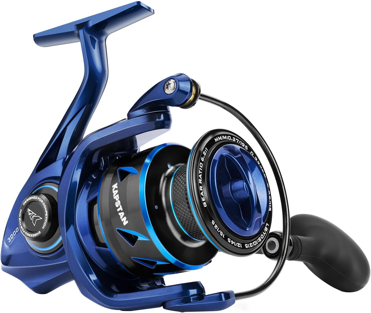 Kastking Kapstan Se Saltwater Spinning Reel - Ipx6 100% Waterproof – Up To 55Lbs Max Drag Big Game Fishing Reel - 6.2:1 High Speed - Cnc Aluminum Body, 5+1+1 Corrosion-Resistance Bearing System - Blue