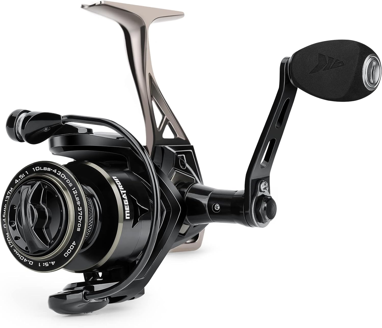 Kastking Megatron Spinning Reel, Freshwater And Saltwater Spinning Fishing Reel, Rigid Aluminum Frame 7+1 Double-Shielded Stainless-Steel Bb, Over 30 Lbs. Carbon Drag, Cnc Aluminum Spool  Handle