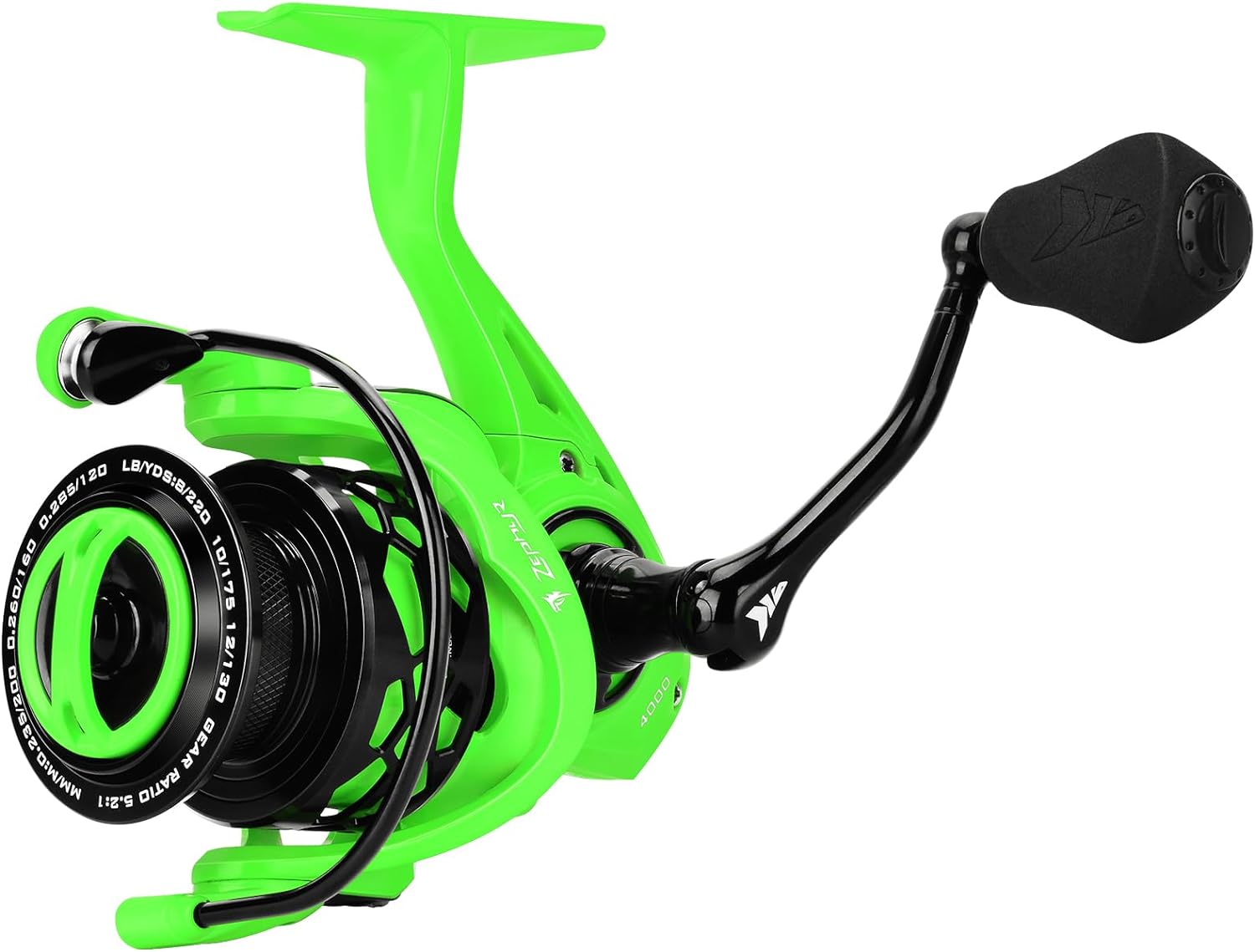 Kastking Zephyr Spinning Reel, Size 500 Is Perfect For Ultralight/Ice Fishing,7+1/6+1Bb Smooth Powerful Fishing Reel For Fresh  Saltwater, Oversized Stainless Steel Main Shaft, Black And Green