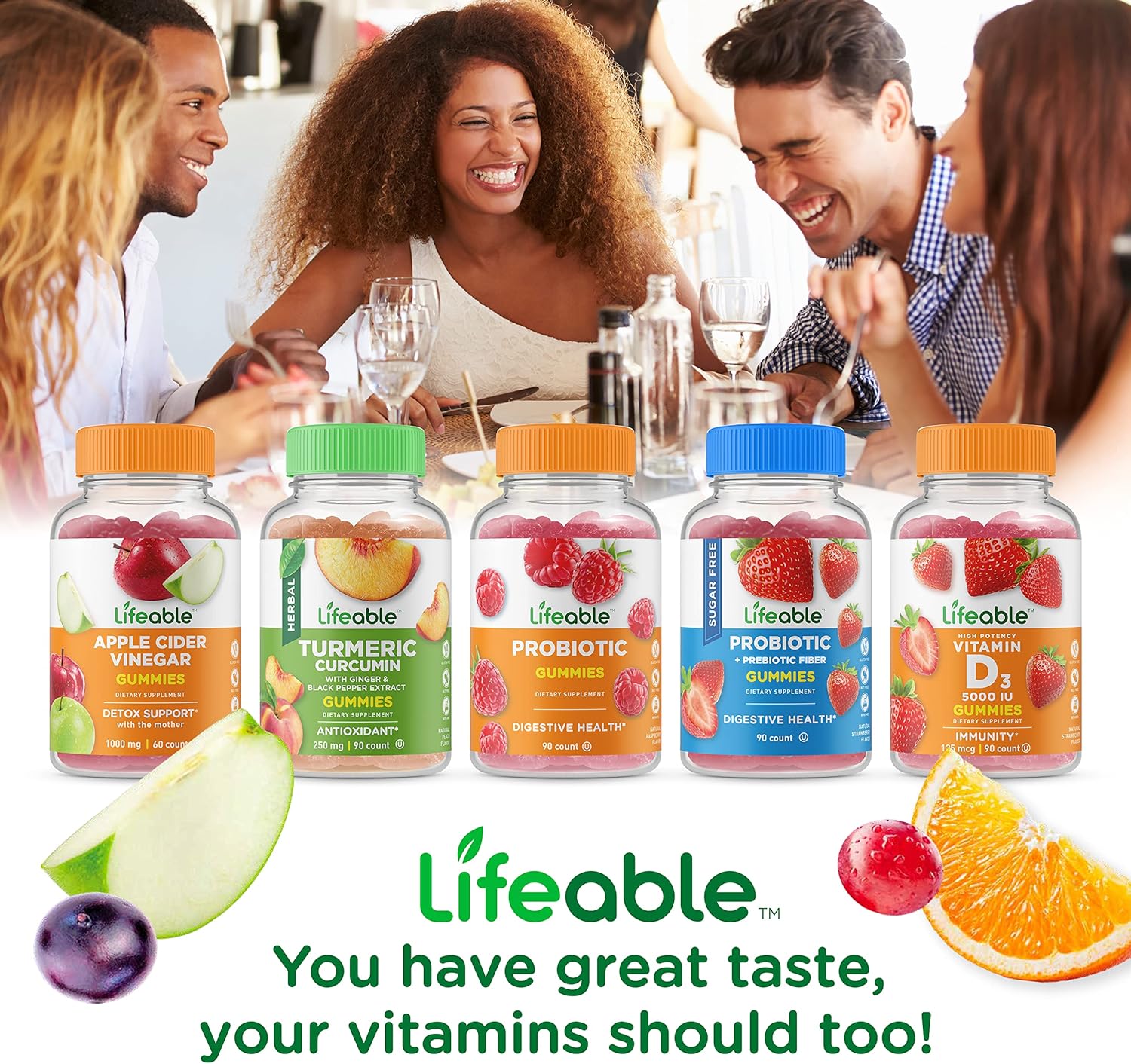 Lifeable Sugar Free Prebiotics Fiber For Adults - 4G - Great Tasting Natural Flavored Gummy Supplement - Keto Friendly - Gluten Free, Vegetarian, Gmo Free - For Gut And Digestive Health - 90 Gummies