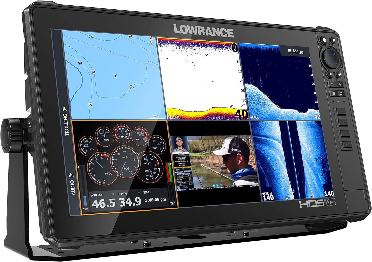 Lowrance Hds-Live Fish Finder, Multi-Touch Screen, Live Sonar Compatible, Preloaded C-Map Us Enhanced Mapping