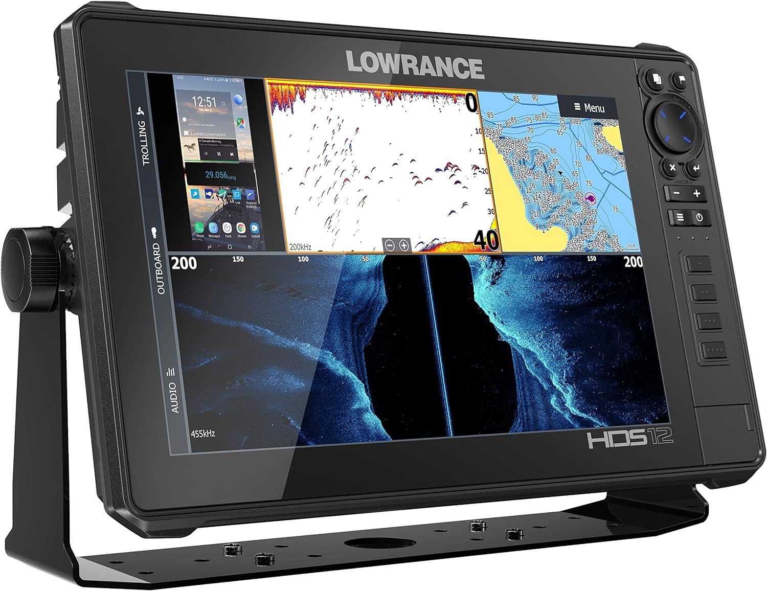 Lowrance Hds-Live Fish Finder, Multi-Touch Screen, Live Sonar Compatible, Preloaded C-Map Us Enhanced Mapping