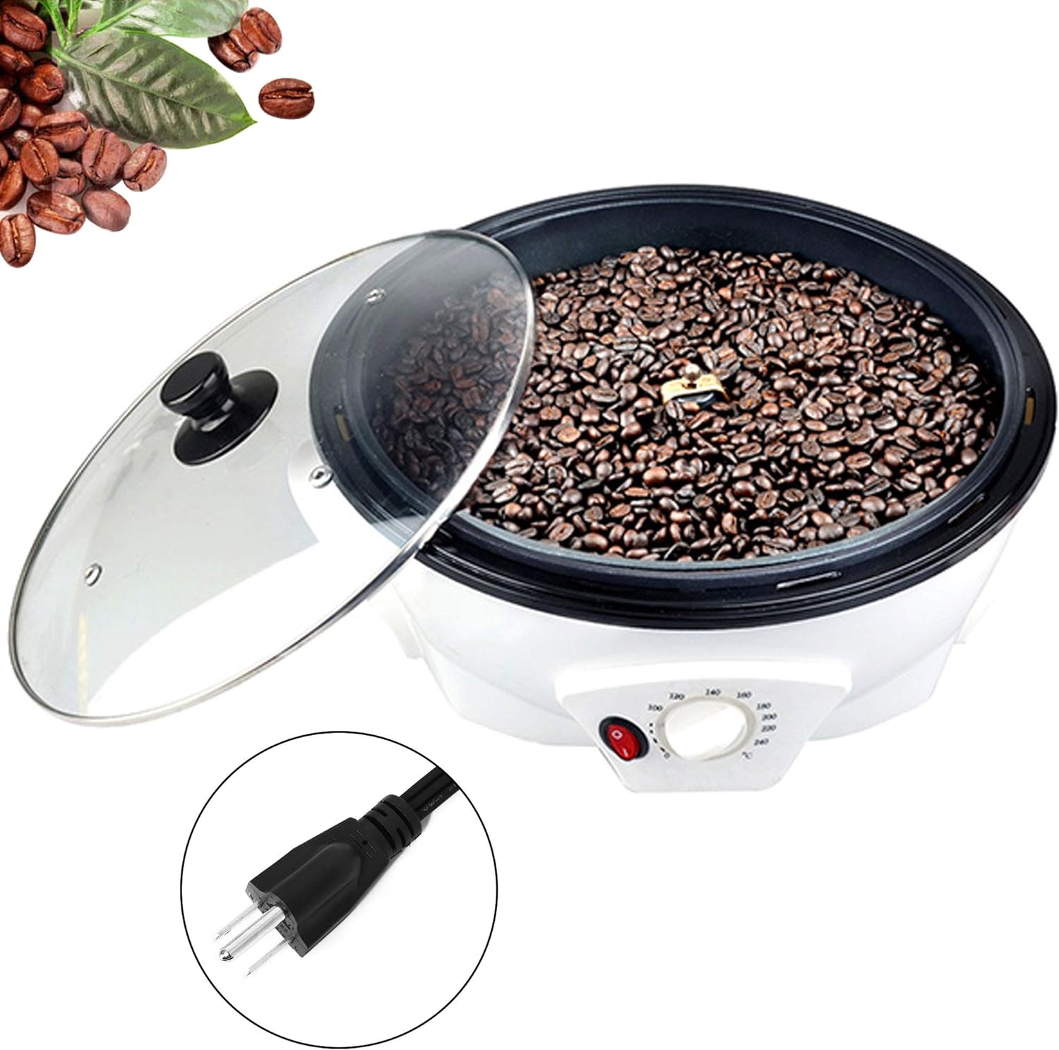 Lueur Electric Coffee Roaster Machine Coffee Bean Baker Roaster Household Coffee Bean Roasting Machine For Home Use 110V