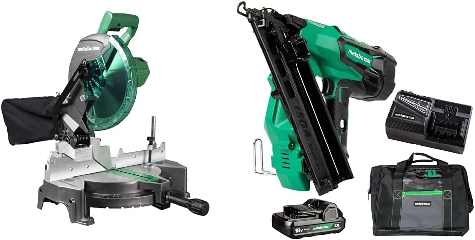 Metabo Hpt | Compound Miter Saw | 10-Inch | Single Bevel | 15-Amp Motor | 0-52° Miter Angle Range | 0-45° Bevel Range | Large Table | 10 24T Tct Miter Saw Blade | C10Fcgs