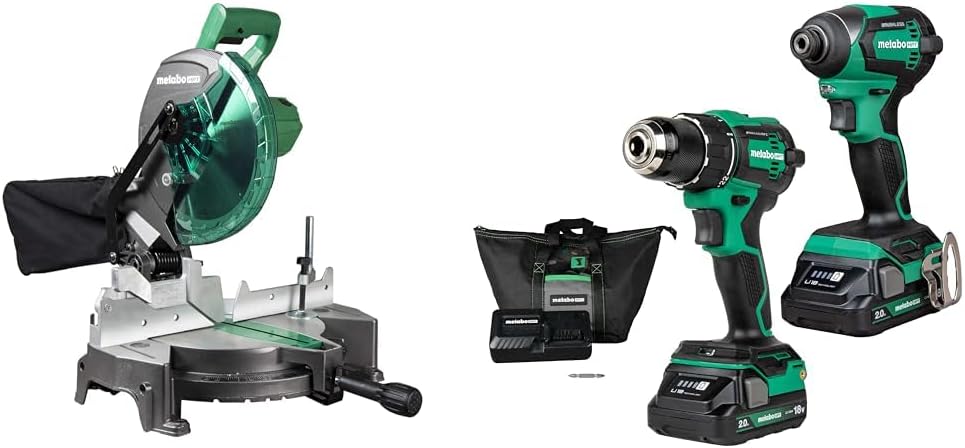 Metabo Hpt | Compound Miter Saw | 10-Inch | Single Bevel | 15-Amp Motor | 0-52° Miter Angle Range | 0-45° Bevel Range | Large Table | 10 24T Tct Miter Saw Blade | C10Fcgs