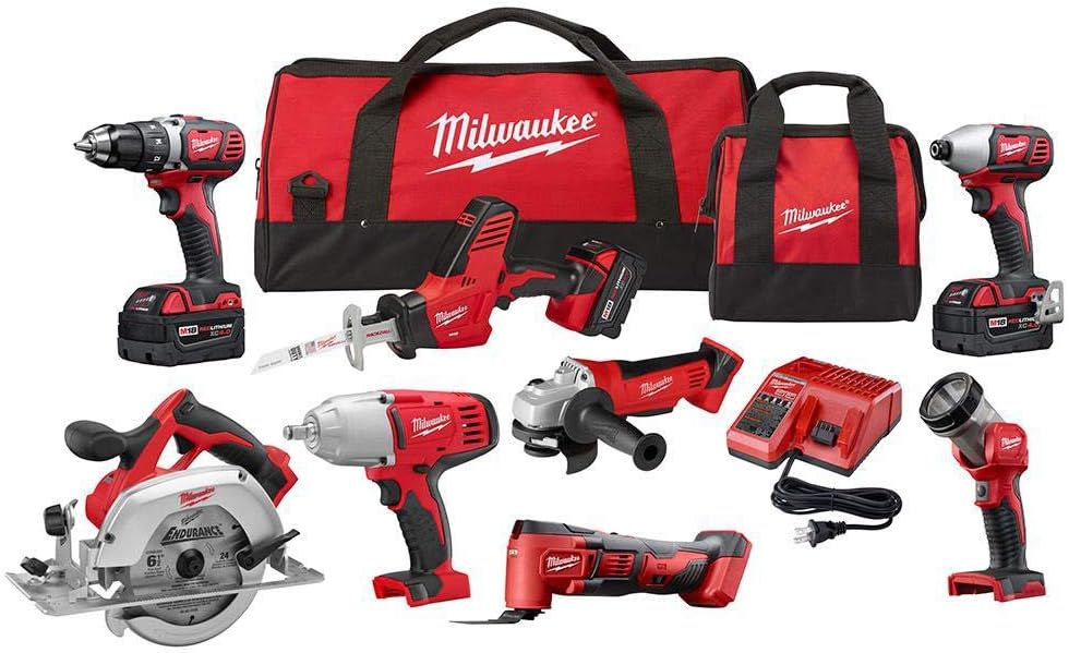 Milwaukee M18 Cordless Combo Kit 8-Tool With Three And Charger