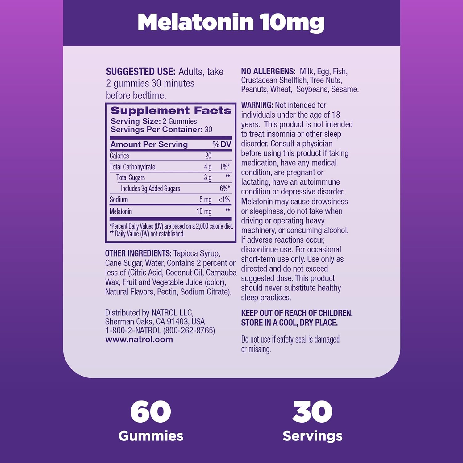 Natrol Melatonin 10Mg, Dietary Supplement For Restful Sleep, Sleep Gummies For Adults, 90 Strawberry-Flavored Gummies, 45 Day Supply