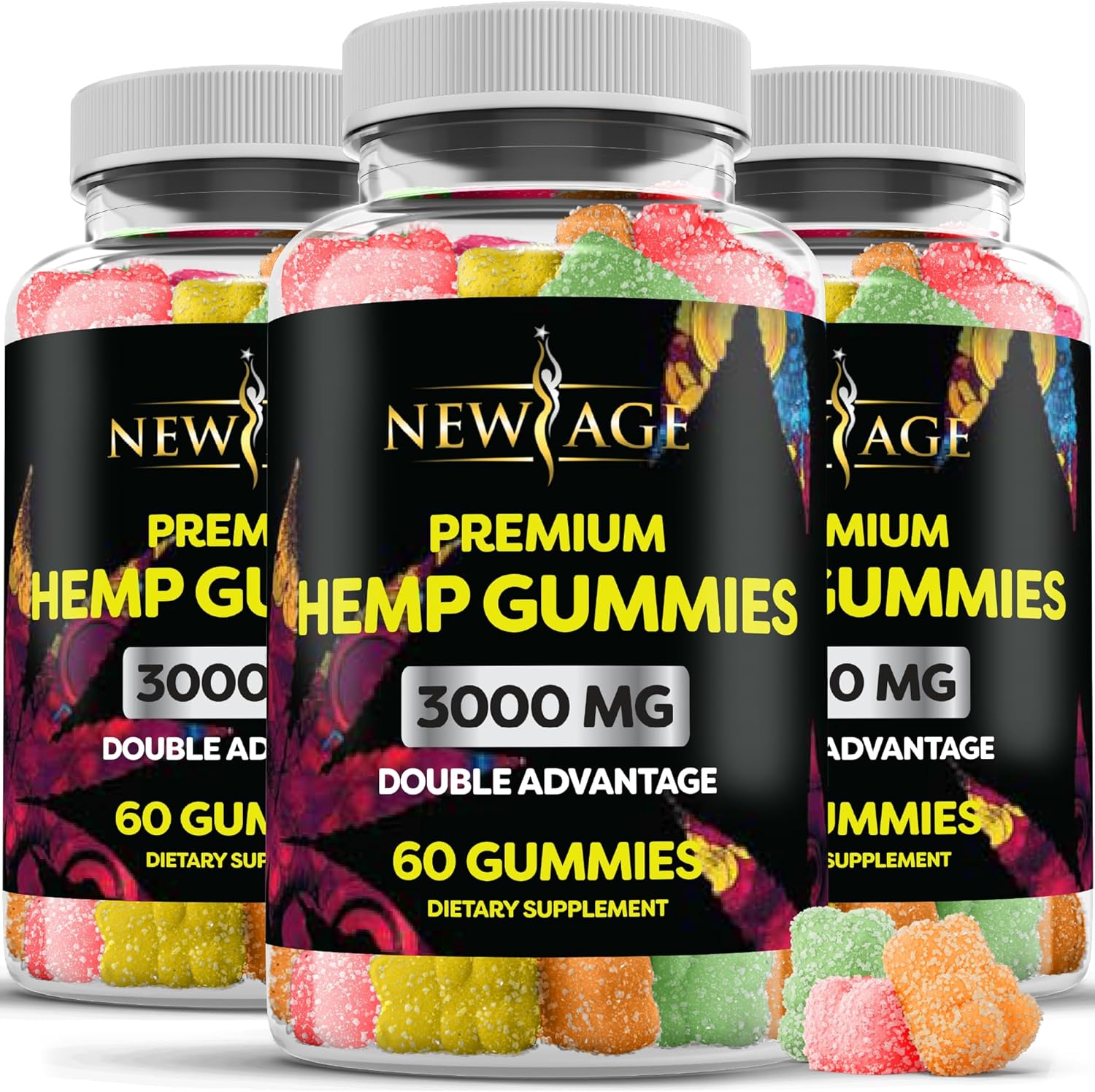 New Age Naturals Advanced Hemp Big Gummies 3000Mg -120Ct- 100% Natural Hemp Oil Infused Gummies