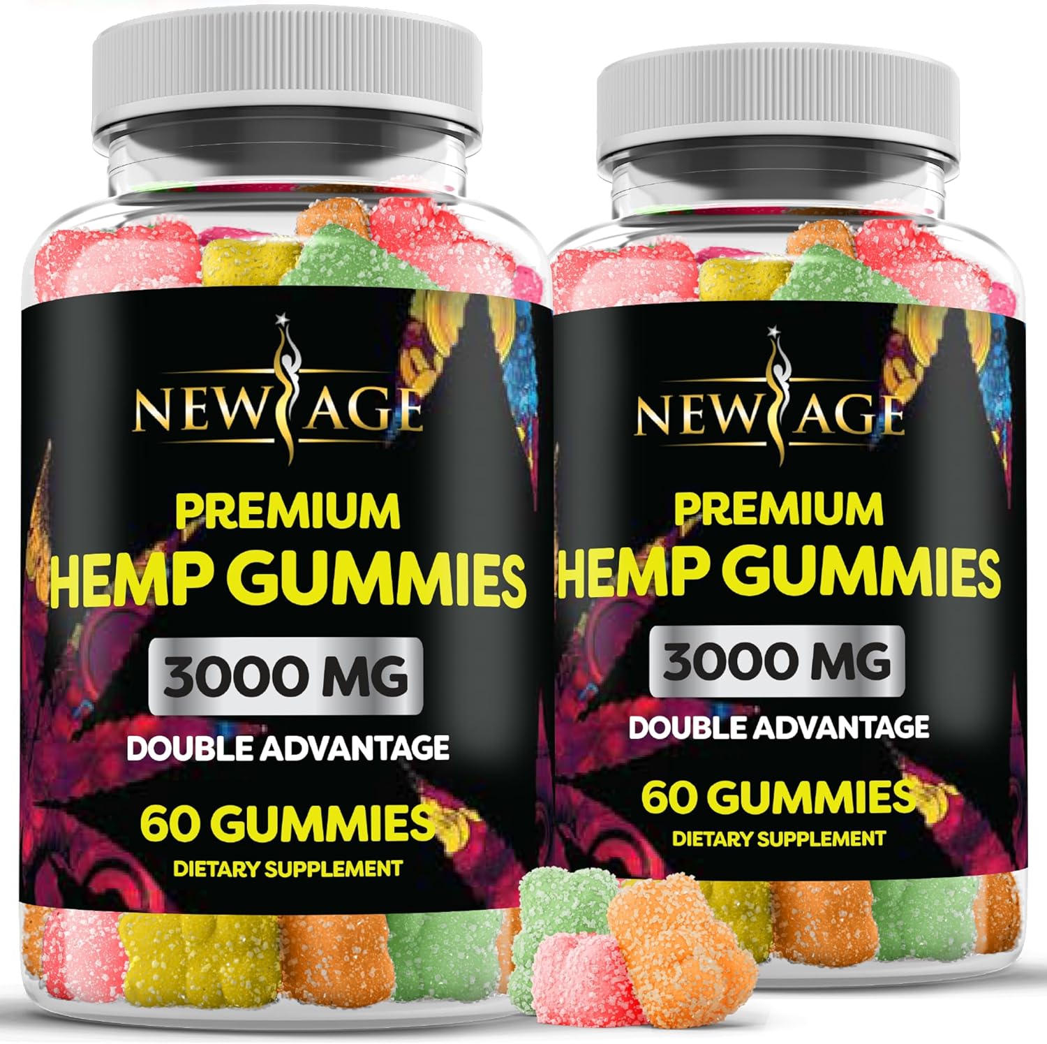 New Age Naturals Advanced Hemp Big Gummies 3000Mg -120Ct- 100% Natural Hemp Oil Infused Gummies