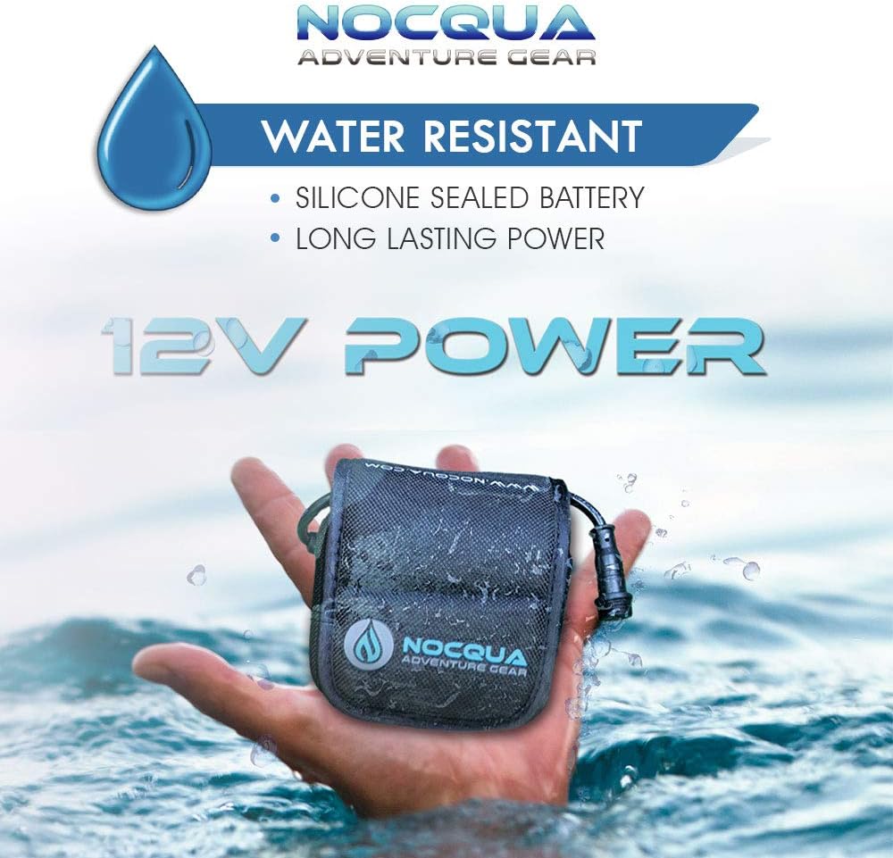 Nocqua Pro Power Water-Resistant Battery And Charger Kit - Compatible With Gps, Depth And Fish Finders, And Most 12V Electronics