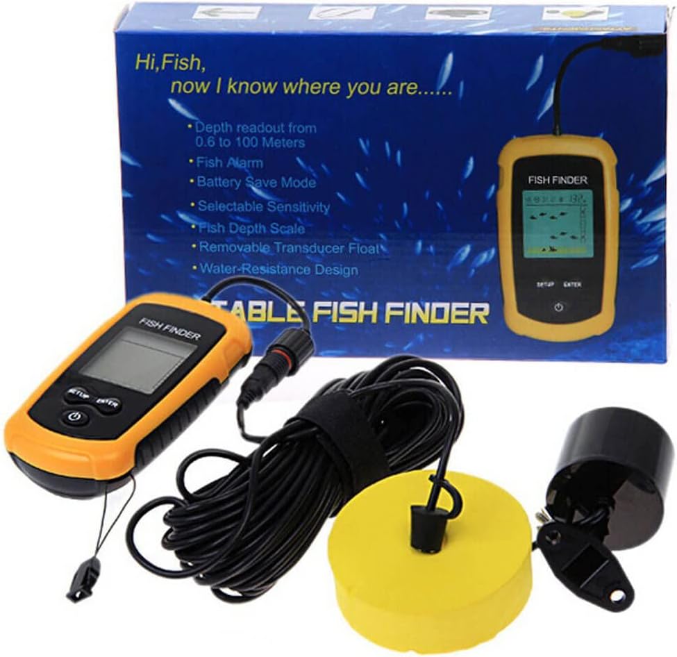 Portable Fishing Fish Finder,Handheld Fish Finder,Kayak Sonar Sensor Fish Finder,Fish Depth Finder,Fishing Gear With Sonar Transducer And Lcd Display