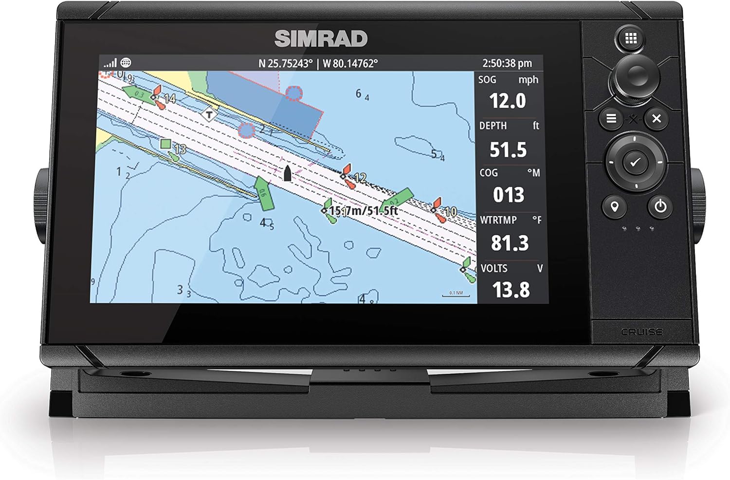 Simrad Cruise 9-9-Inch Gps Chartplotter With 83/200 Transducer, Preloaded C-Map Us Coastal Maps