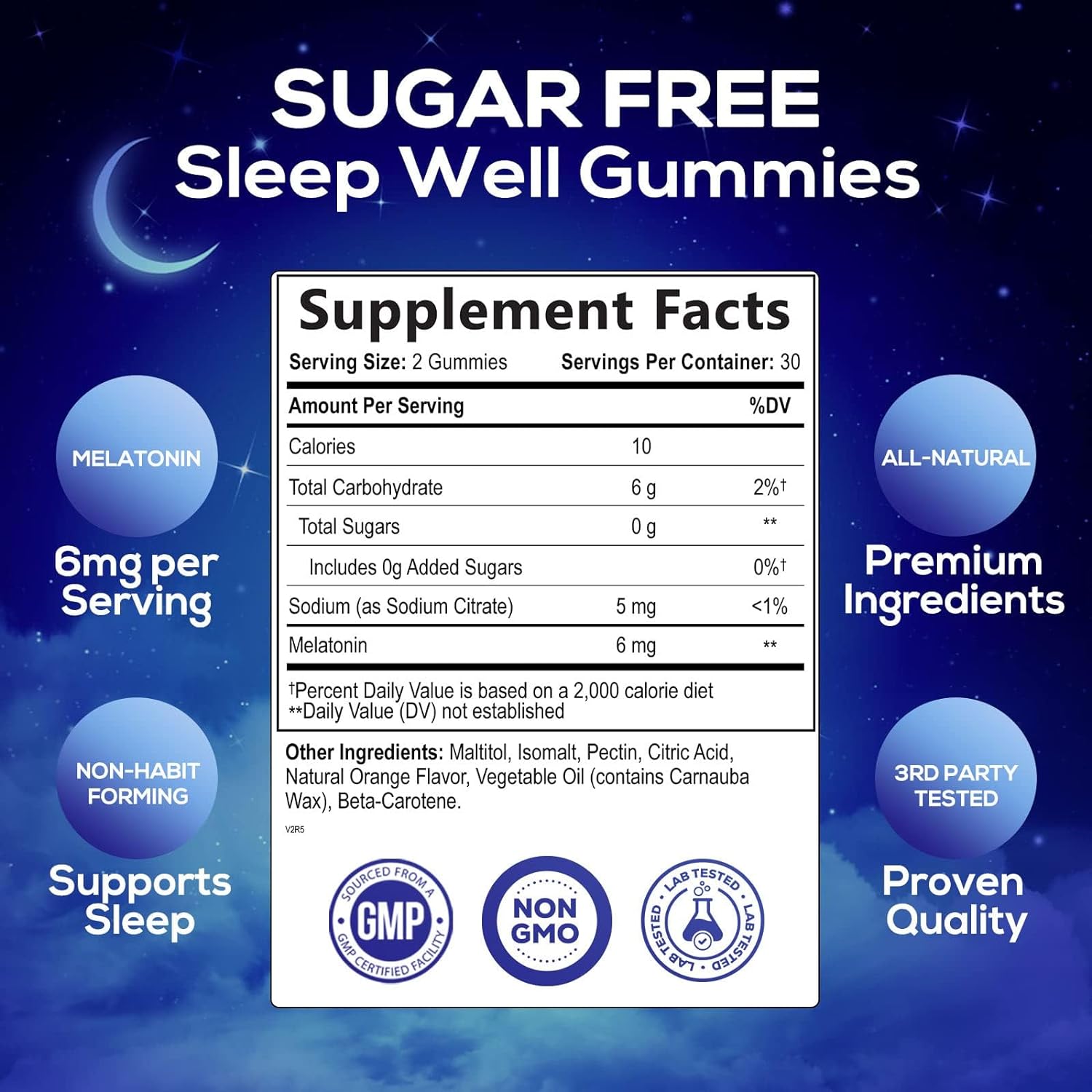 Sleep Melatonin Gummies For Adults Sugar Free - Natural Melatonin Sleep Gummy, Extra Strength Gummy Supplements, Sleep Support Vitamin Supplement, Vegan, Gelatin Free, Non-Gmo, 6Mg, 120 Sleep Gummies