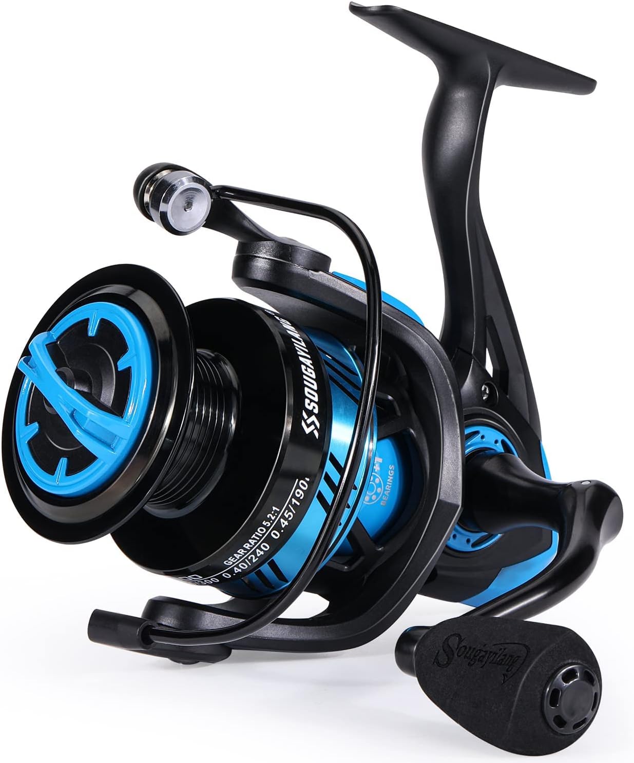 Sougayilang Fishing Reel, Ultralight Spinning Reel With Aluminum Spool, 5.2:1 High Speed Spinning Fishing Reel, 1000-6000 Series For Freshwater