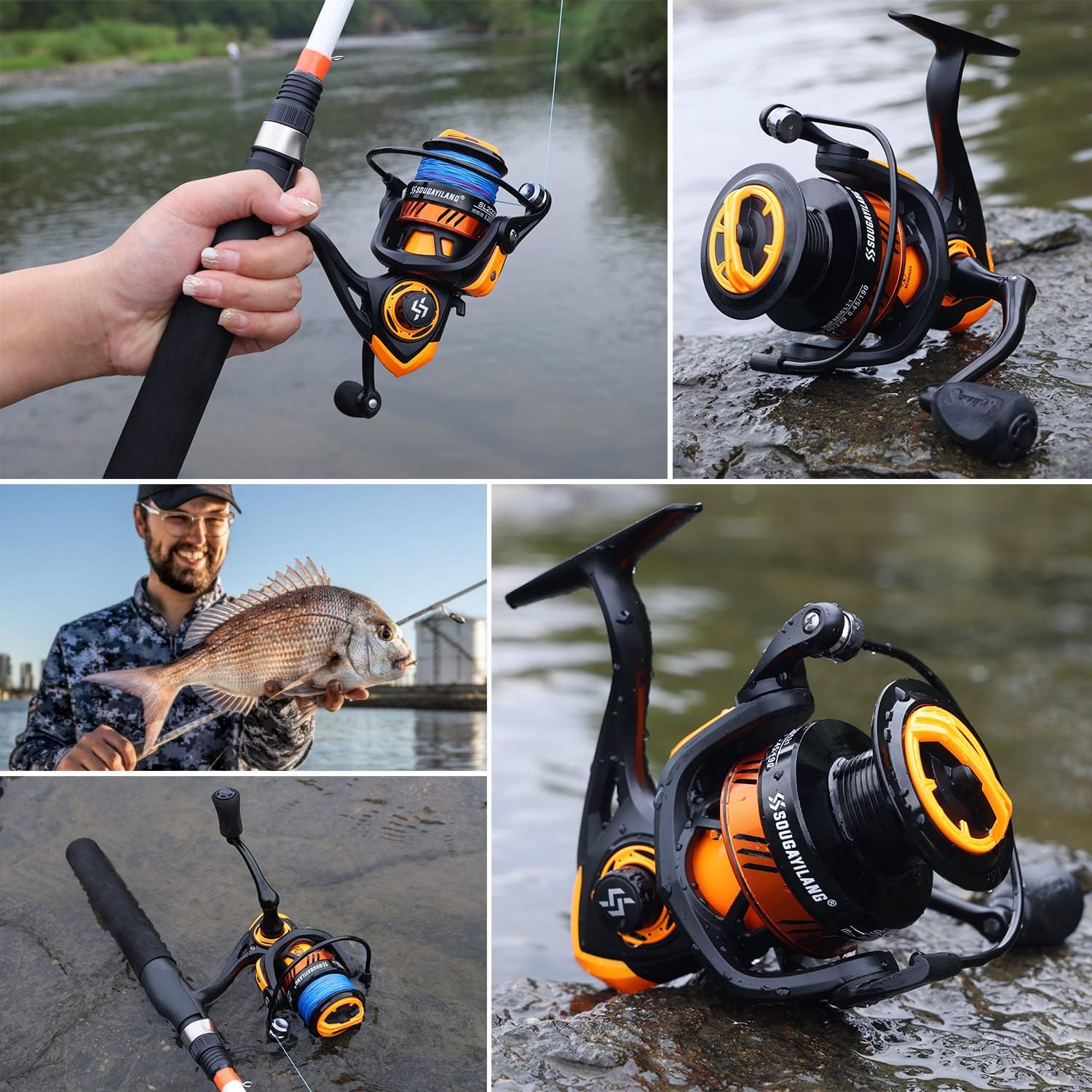 Sougayilang Fishing Reel, Ultralight Spinning Reel With Aluminum Spool, 5.2:1 High Speed Spinning Fishing Reel, 1000-6000 Series For Freshwater