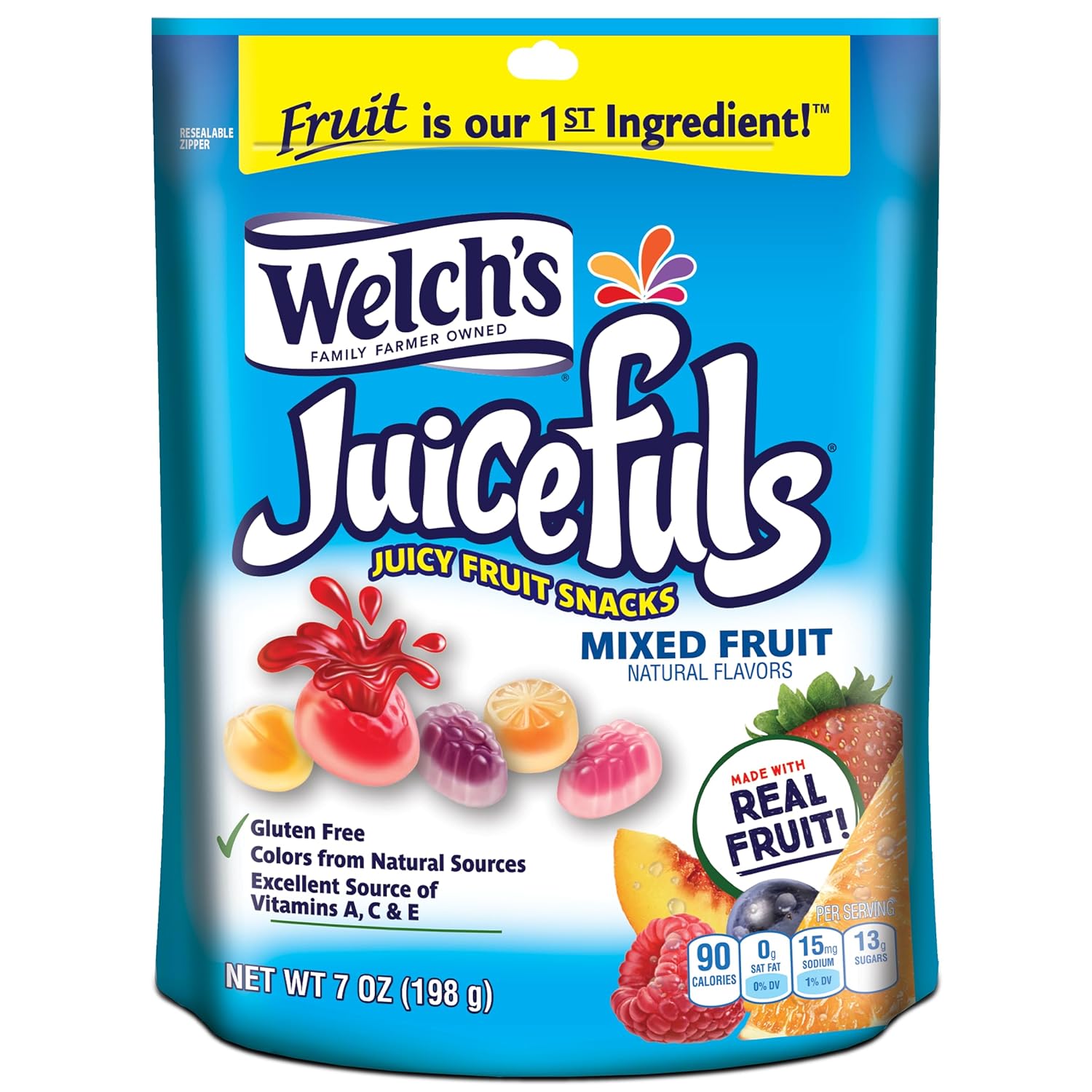 Welchs Fruit Snacks, Mixed Fruit, Great Valentines Day Gifts For Kids, Gluten Free, Bulk Pack, Individual Single Serve Bags, 0.8 Oz (Pack Of 40)