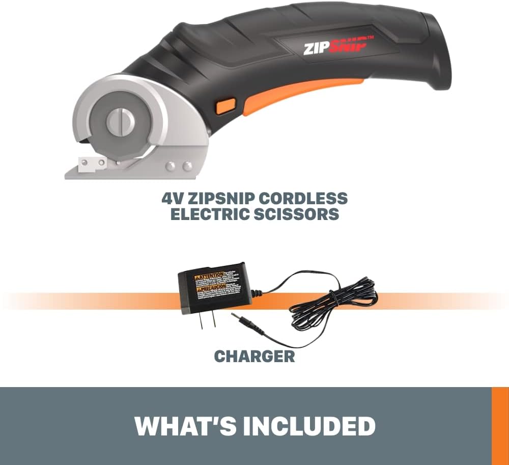 Worx Wx082L 4V Zipsnip Cordless Electric Scissors, Fabric Scissors, Rotary Cutter